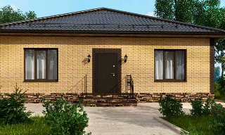 Проекты одноэтажных домов из кирпича | РемСтройЦентр - Новокузнецк от 3615 рублей