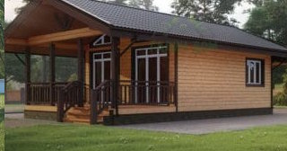 Проект одноэтажного дома из бруса с террасой - Строительство в Новокузнецке от РемСтройЦентр от 134264 руб.